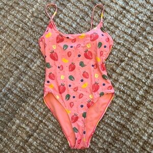 Panera Bread Pink Fruit Print Swimsuit-size S